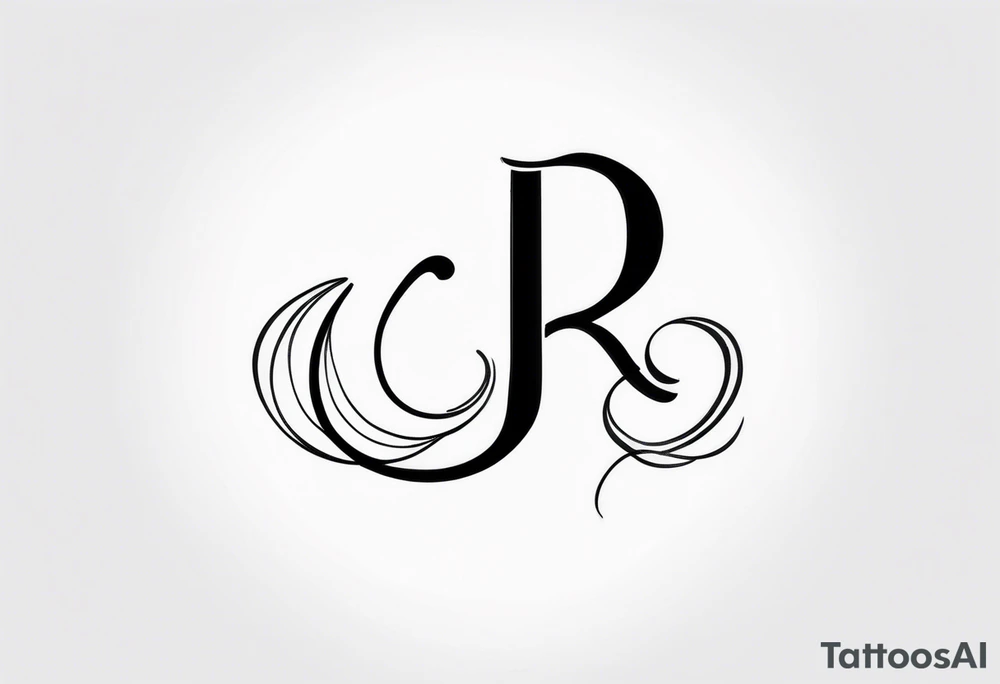 J and R initials cute and small and swirly tattoo idea