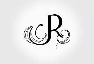 J and R initials cute and small and swirly tattoo idea