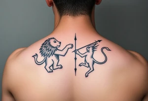 Leo zodiac sign and Sagittarius together tattoo idea