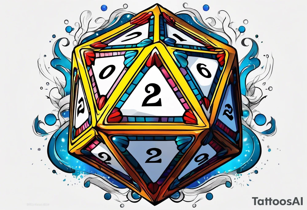 a twenty sided die tattoo idea