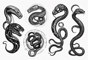 snake on lovecraft theme with tentacle tattoo idea