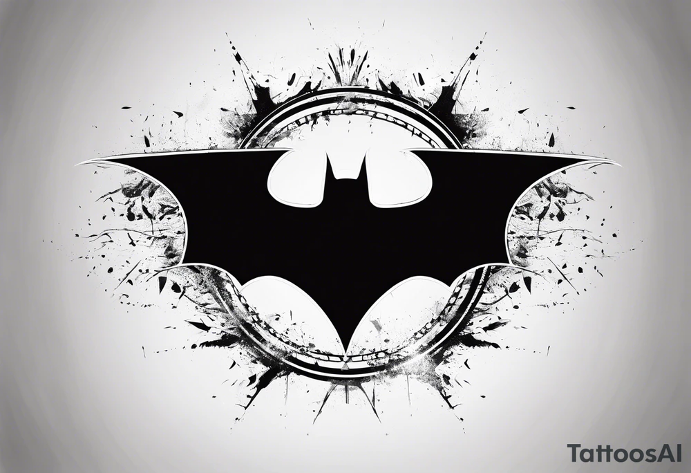 batman symbol, grunge, no circular tattoo idea