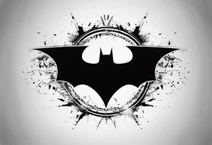 batman symbol, grunge, no circular tattoo idea