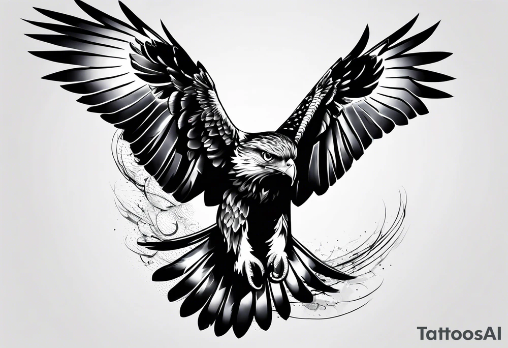 Hawk flying down tattoo idea