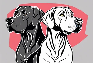 4 Great Dane heads together tattoo idea