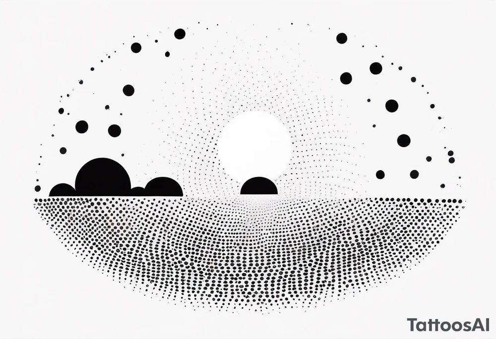 simple sunshine made of black dots with circles tattoo idea simple sunshine made of black dots with circles tattoo idea