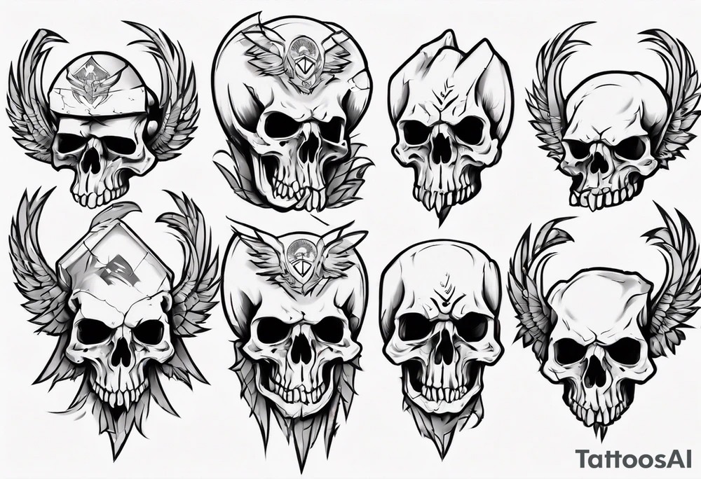 condor skull tattoo idea