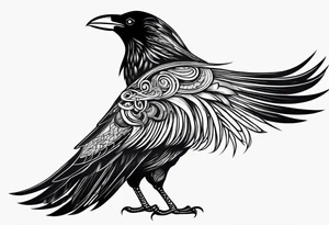 crow looking backwards like sankofa tattoo idea