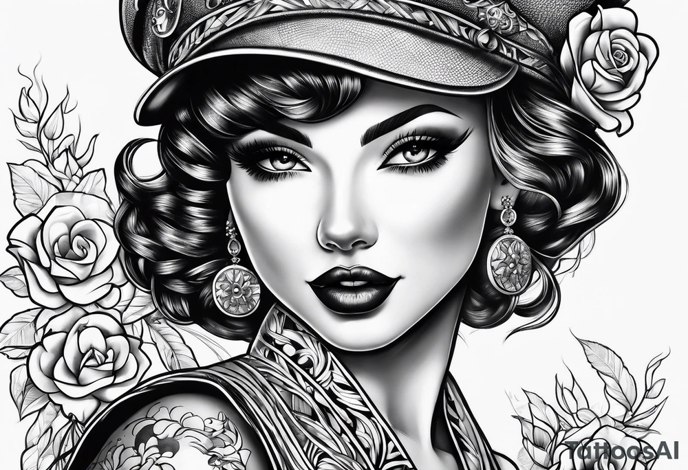 pinup doll tattoo idea
