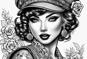 pinup doll tattoo idea