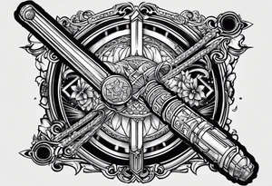 Two lightsaber hilts crossed tattoo idea