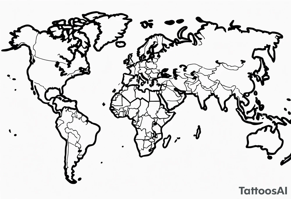 globe map single pen line blowing up in one corner tattoo idea globe map single pen line blowing up in one corner tattoo idea