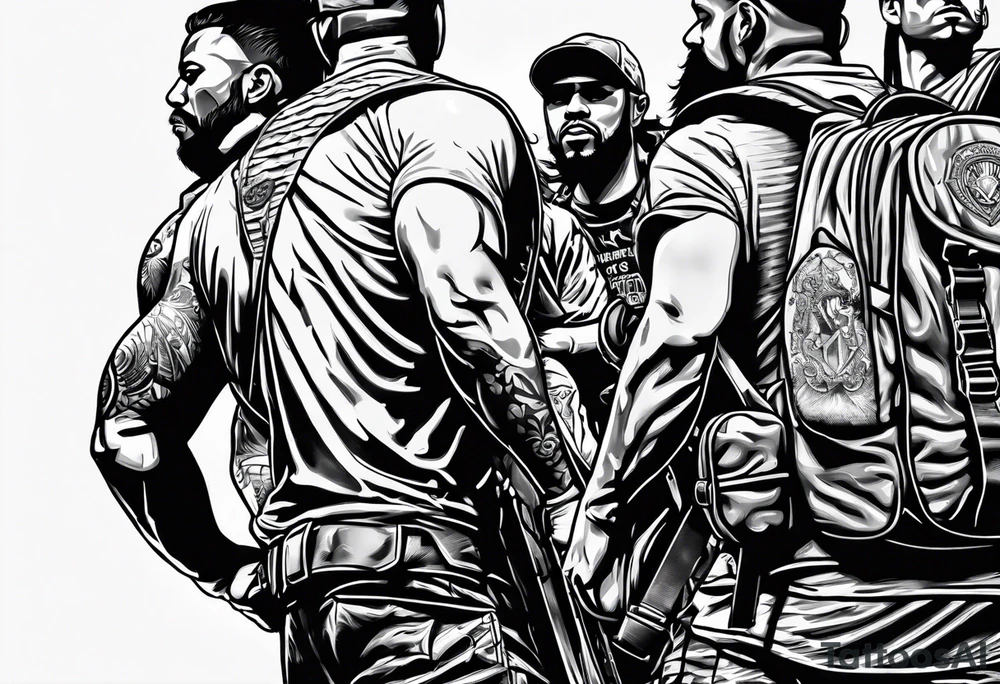 Rucking, brotherhood, shadows, fitness, GrowRuck tattoo idea
