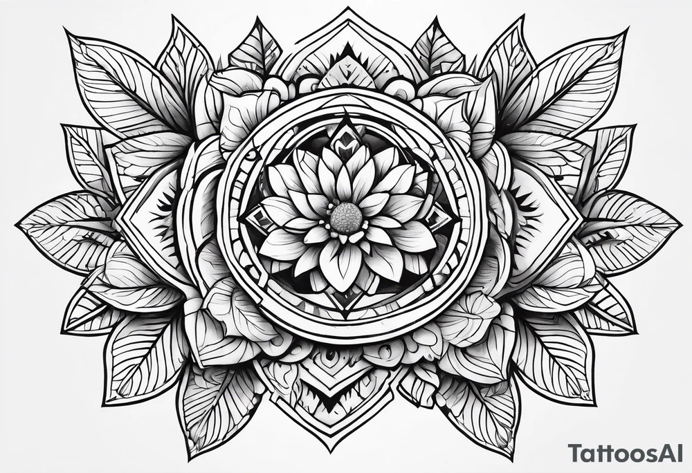 Girlie thigh art tattoo idea