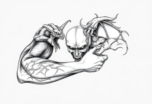 Battle for soul
inner demons
Internal conflict tattoo idea