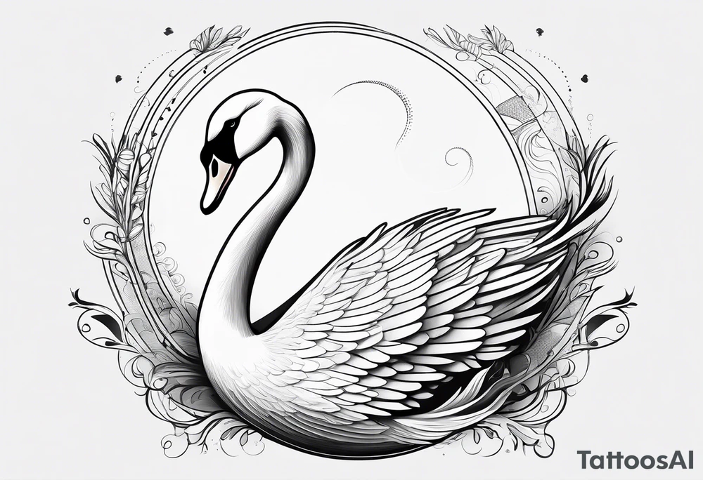 Dol Amroth Swan proportionate to golden ratio tattoo idea