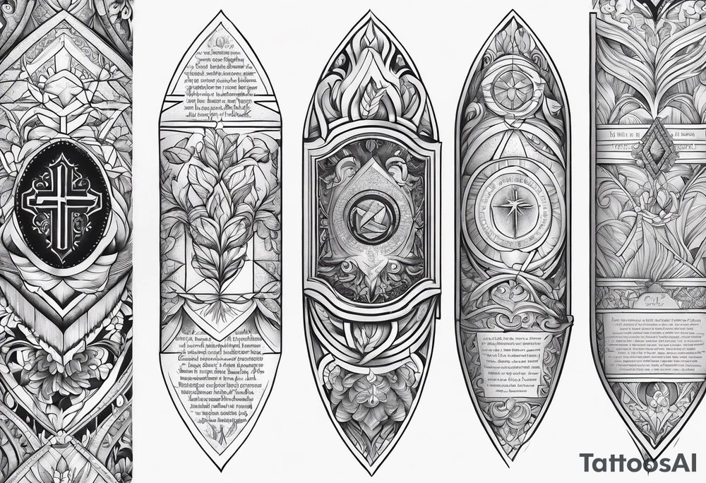 Sleeve with bible verses tattoo idea