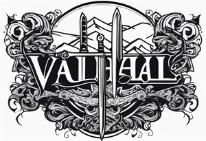 Valhalla sword tattoo idea