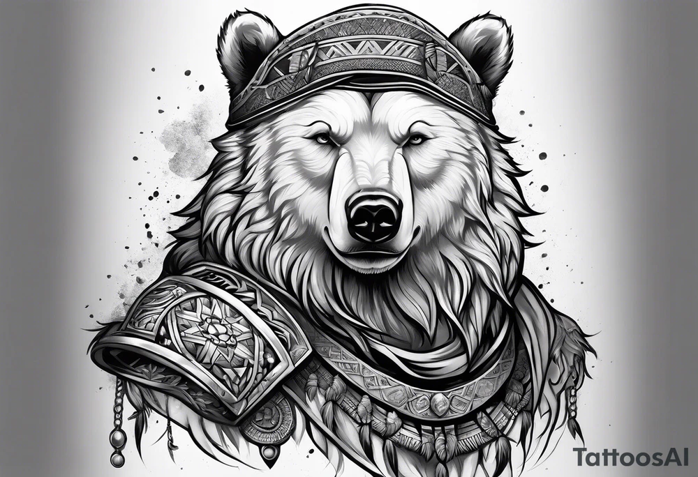Snow bear warrior tattoo idea