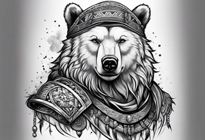 Snow bear warrior tattoo idea