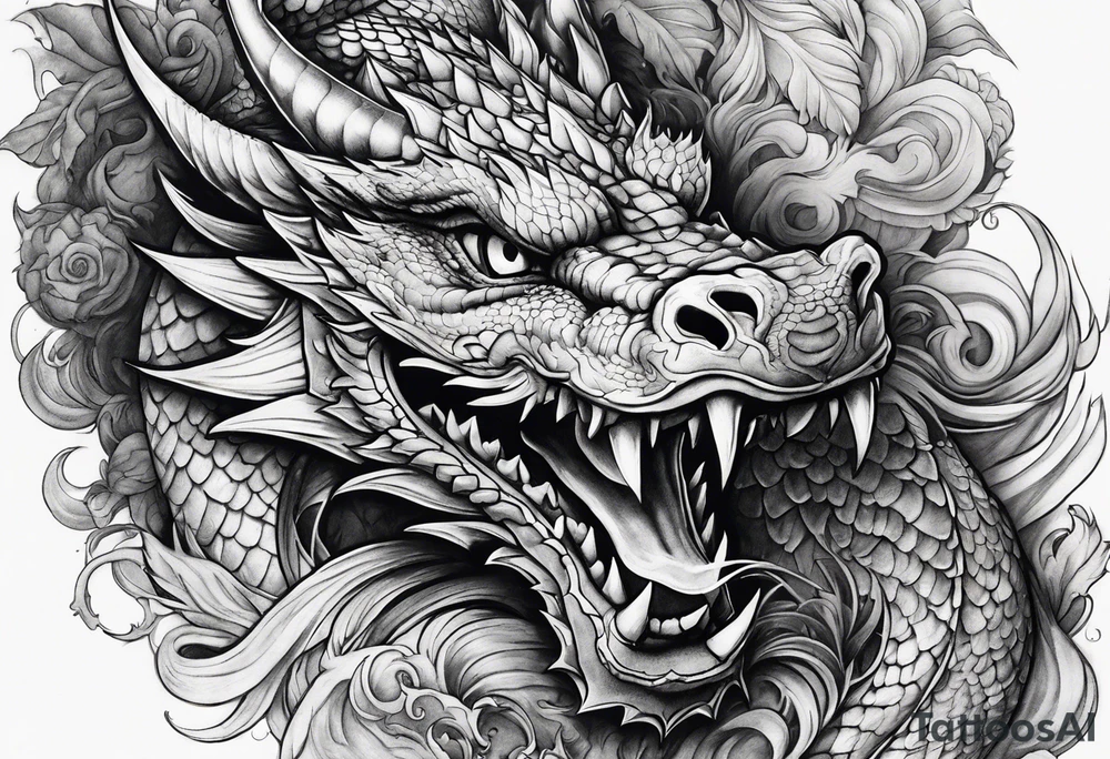 roaring dragons tattoo idea