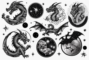 Dragon out in space tattoo idea