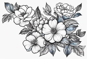 Chery flovers in blue tattoo idea