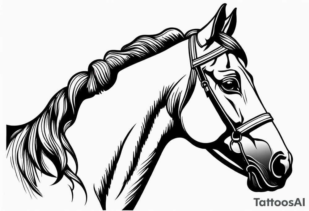 Horse portrait no shading tattoo idea