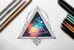 a prism with universe inside tattoo idea