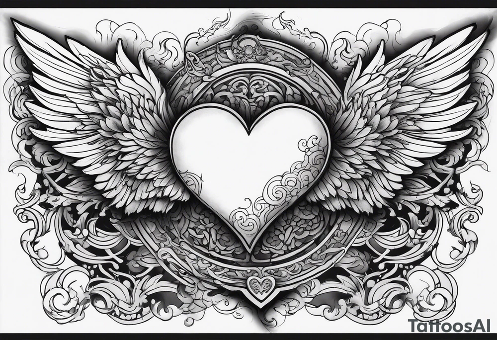 angelish devil heart/wings tattoo idea