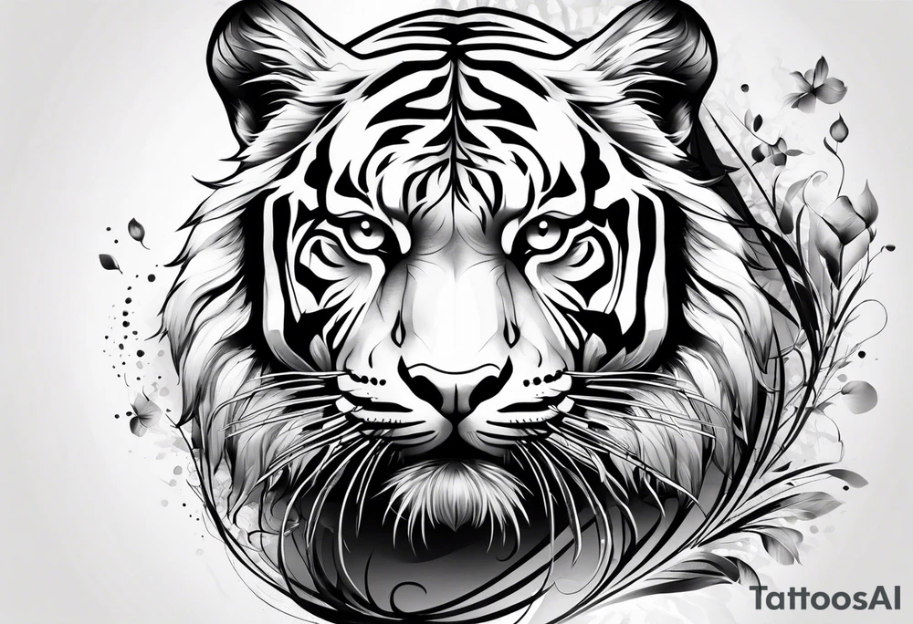 full tiger body tattoo idea