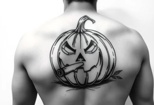 Spooky carved pumpkin 
With crack cocaine pipe tattoo idea