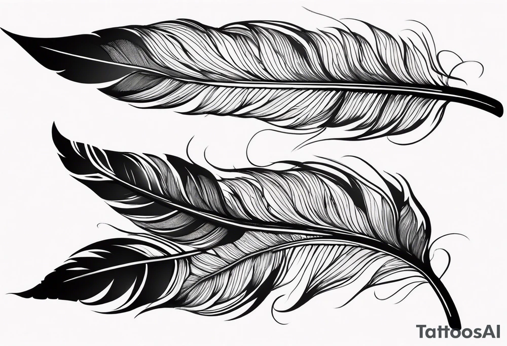 Feather with Words tattoo idea