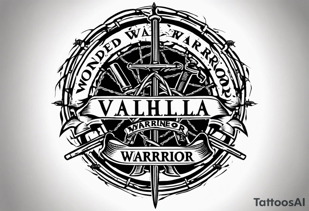 Wounded warrior valhalla barb wire prison tattoo idea