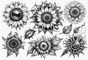 Steam punk sunflower tattoo idea