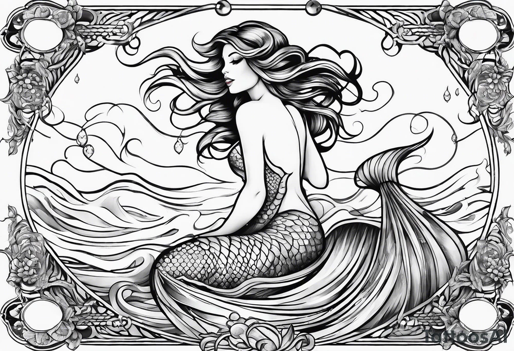 A beautiful and singing mermaid tattoo idea