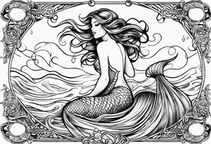 A beautiful and singing mermaid tattoo idea