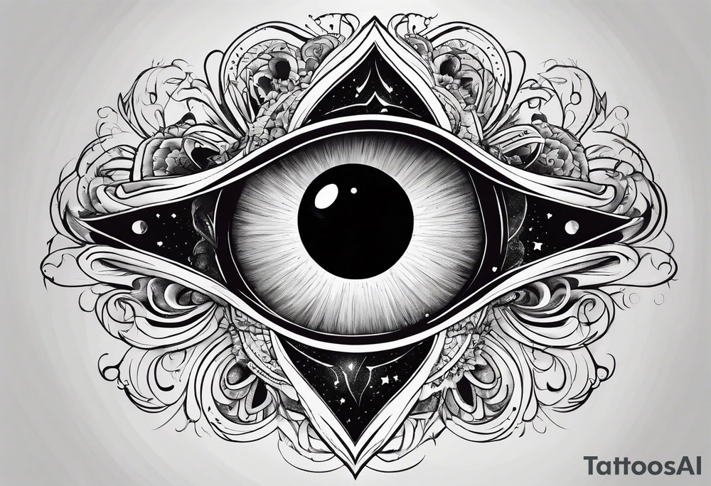 A open black hole, heart inside the hole showing unconditional love tattoo idea