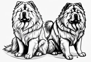 Chow chow dog fine line tattoo tattoo idea