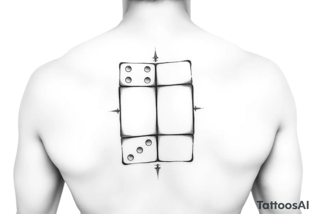 One-blank domino tile tattoo idea