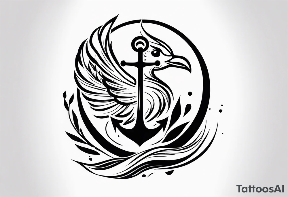 Phoenix, semicolon, Anchor, prsd survivors tattoo idea