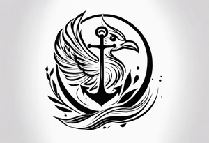 Phoenix, semicolon, Anchor, prsd survivors tattoo idea