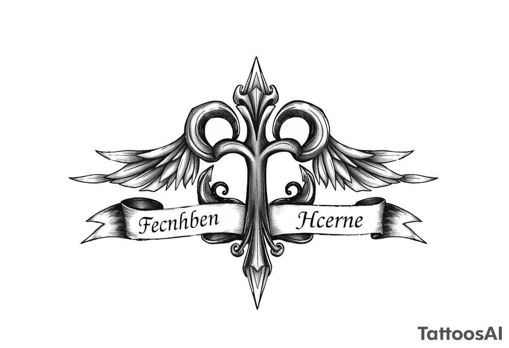 Irish family symbol with daughters names tattoo idea