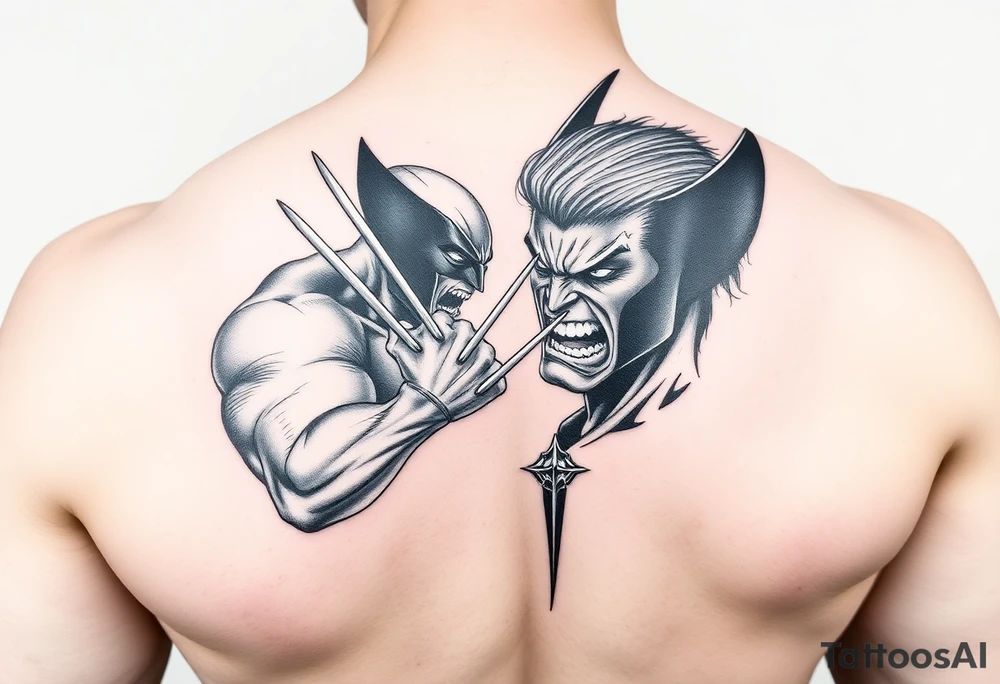 Marvels Wolverine fighting the incredible hulk tattoo idea