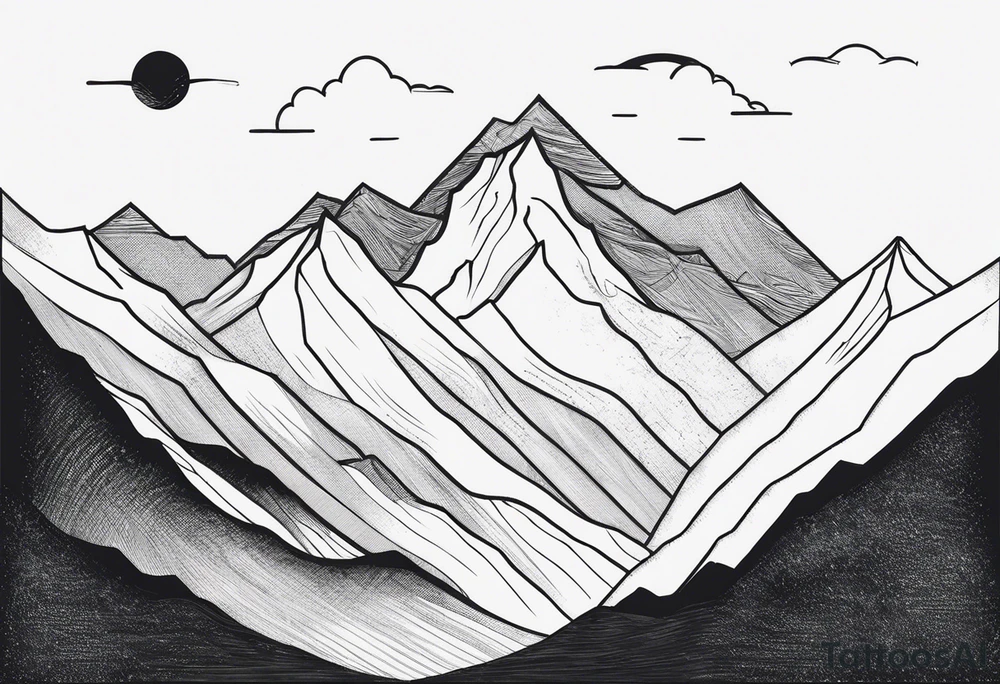 Features mountains along the shaft tattoo idea