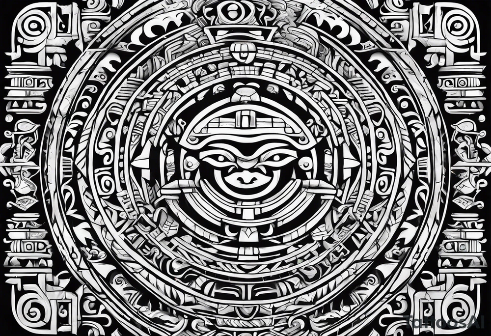 Simple ancient Mayan hieroglyph tattoo idea