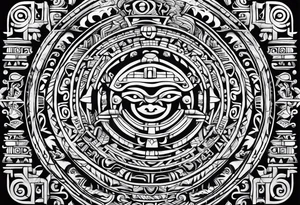 Simple ancient Mayan hieroglyph tattoo idea