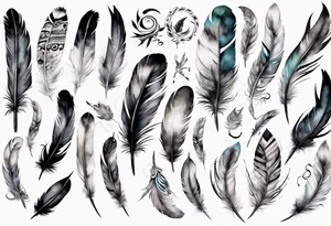 feather and birds tattoo idea