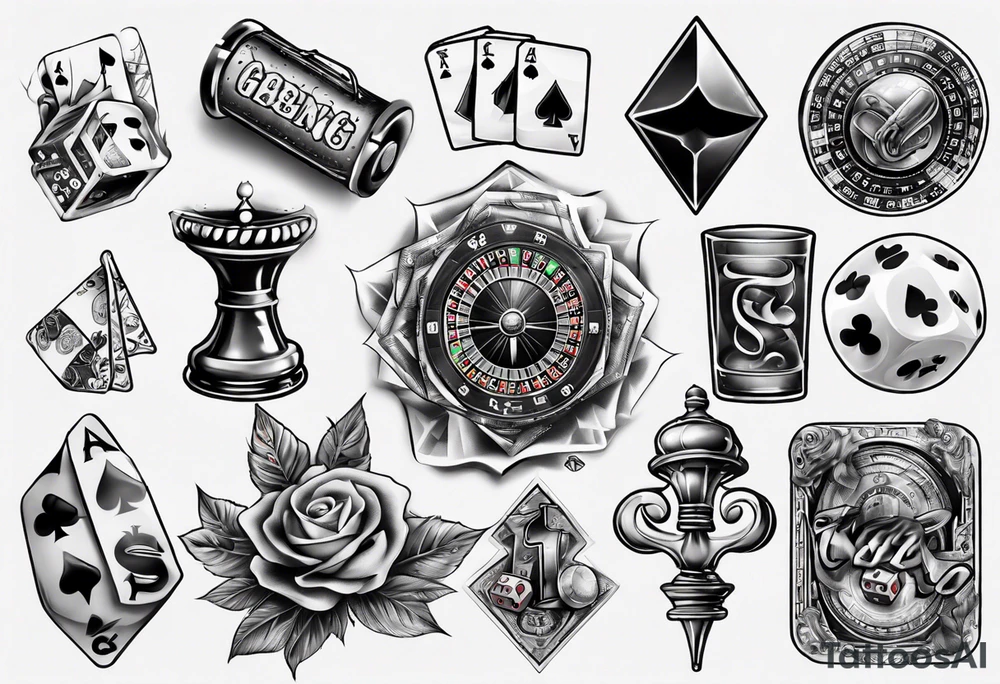 realistic gambling tattoo idea