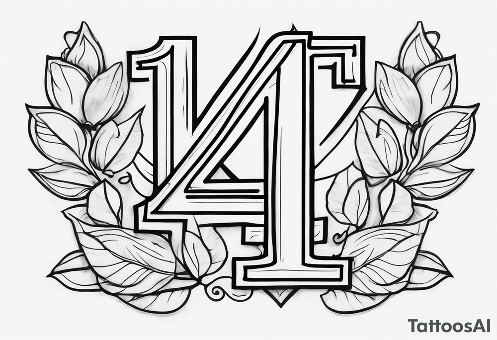 number 4 in a card tattoo idea